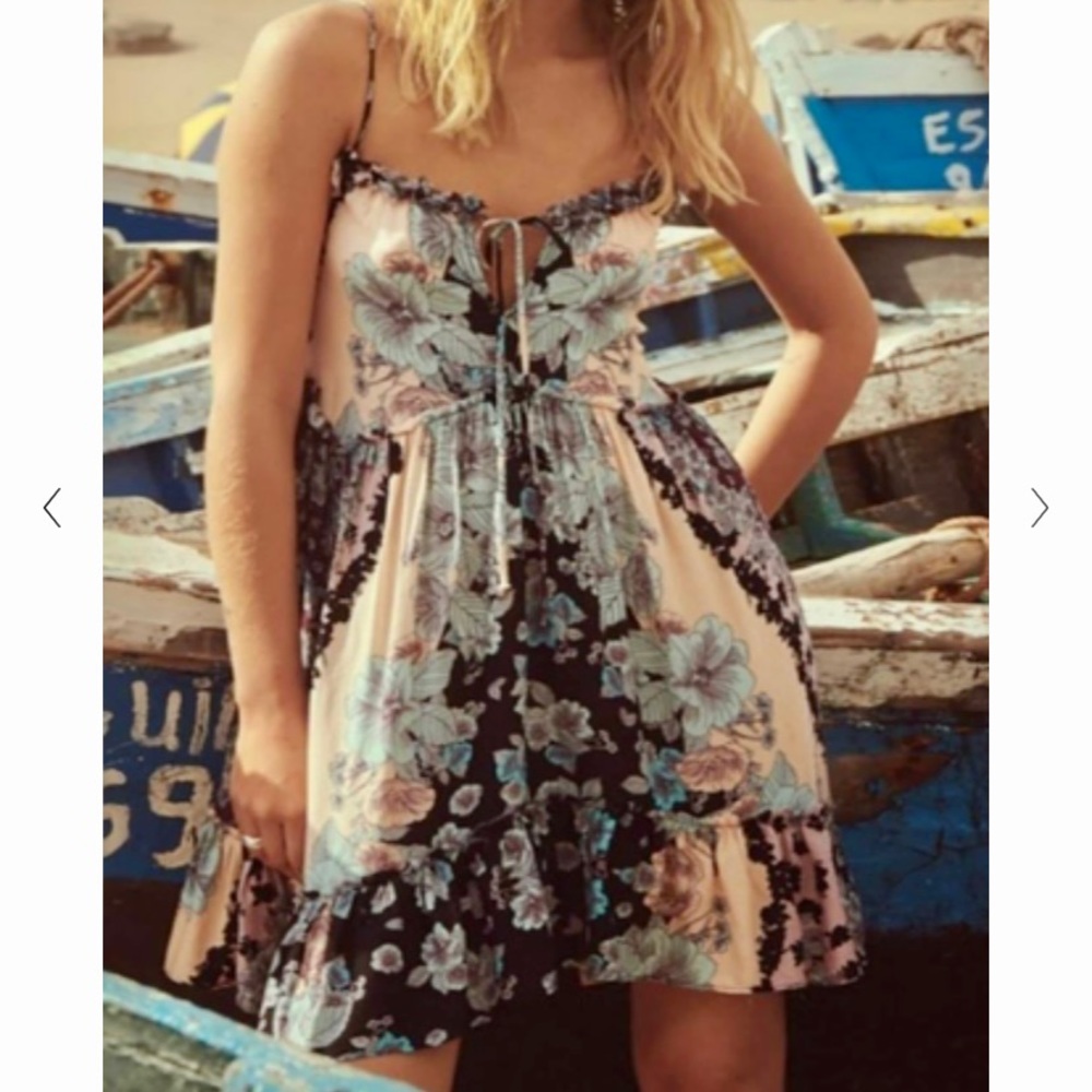 Free People Summer Storm printed slip dress